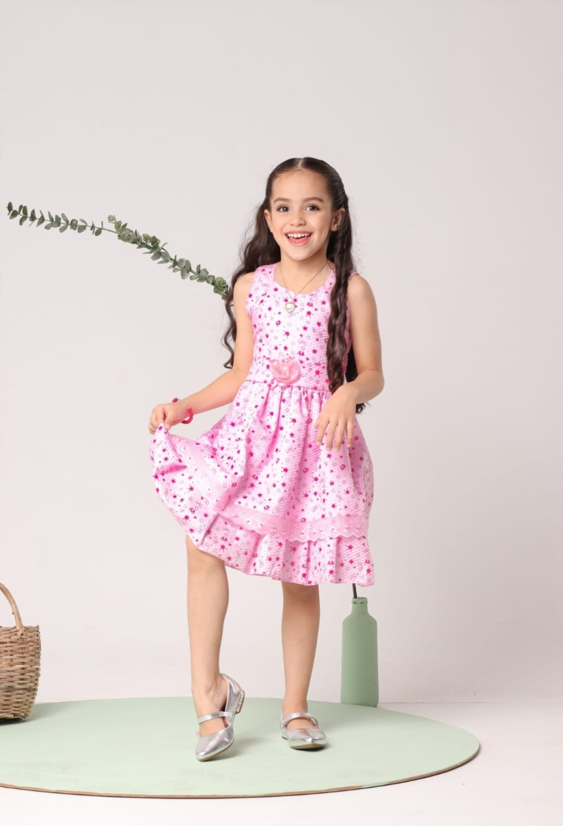 VESTIDO FESTA JUVENIL ESTAMPADO -G- 6 ANOS