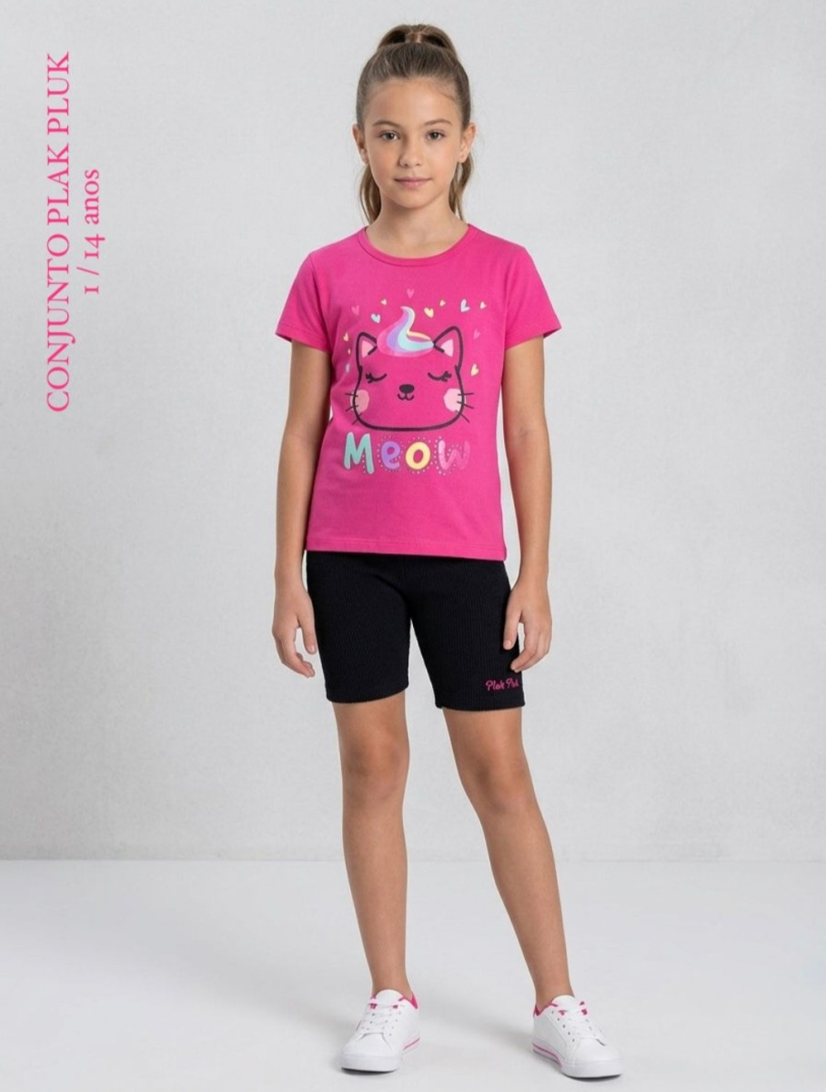 CONJUNTO SHOPPING PLAK PLUK ESTAMPADO 01/14 ANOS