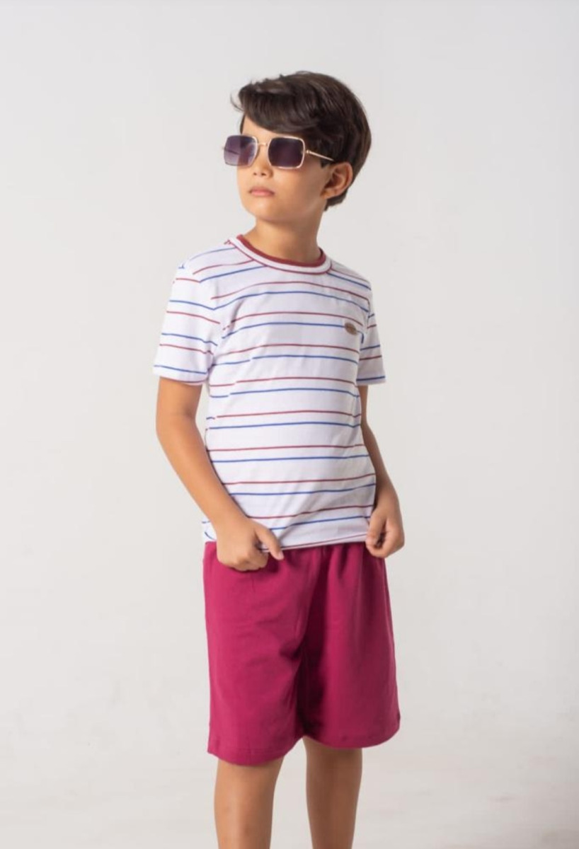 CONJUNTO JUVENIL GOLA CARECA LISTRADO ANJINHO 2/4/6 ANOS