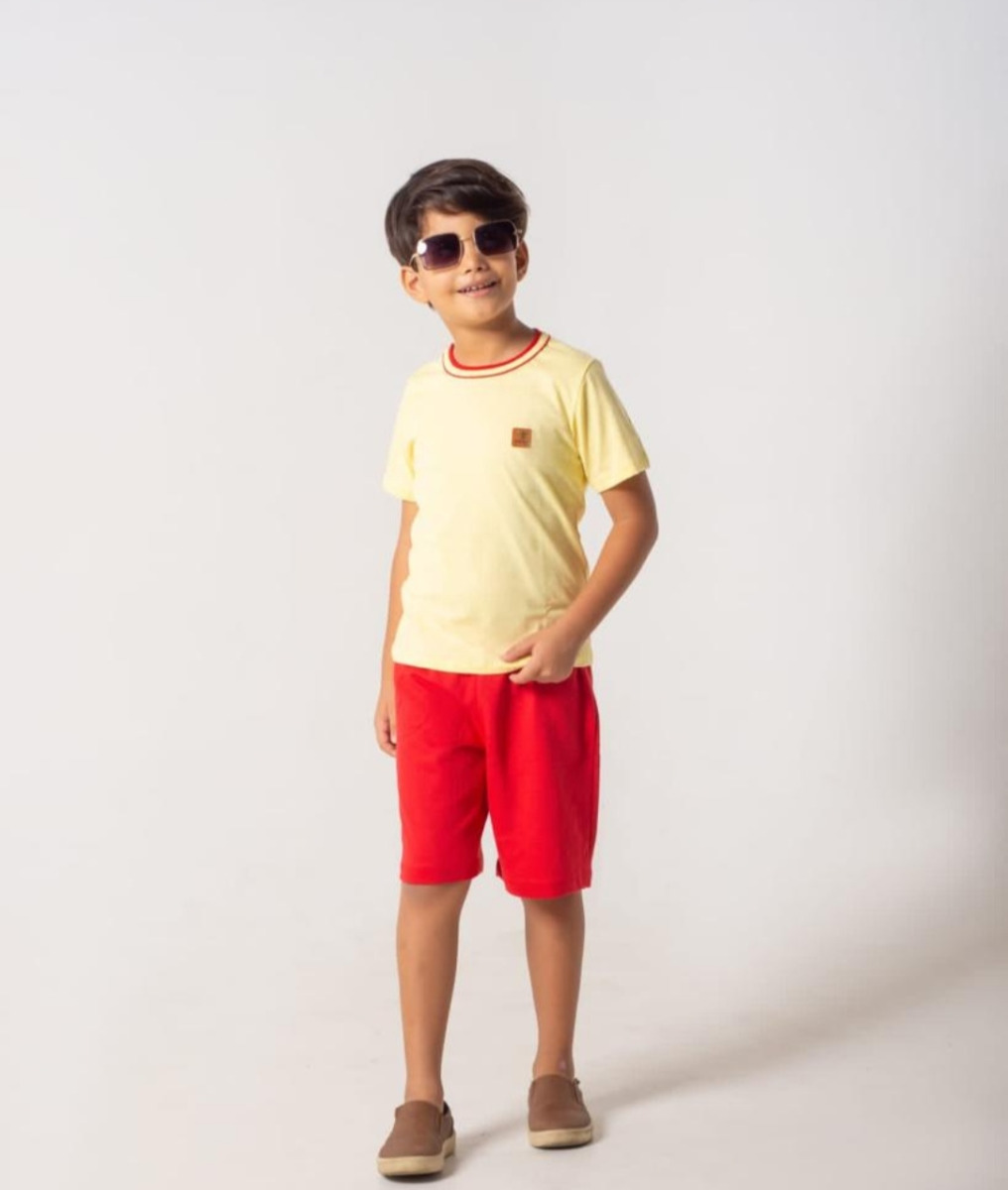 CONJUNTO JUVENIL GOLA CARECA LISO VIÉS ANJINHO 2/4/6 ANOS