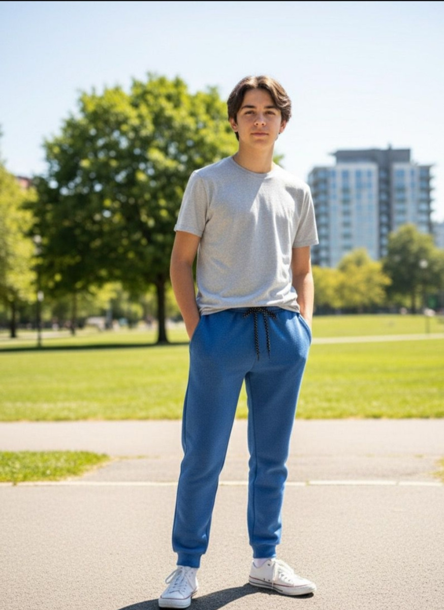 CALÇA  MOLETOM FLANELADO JUVENIL MASCULINA 10/16