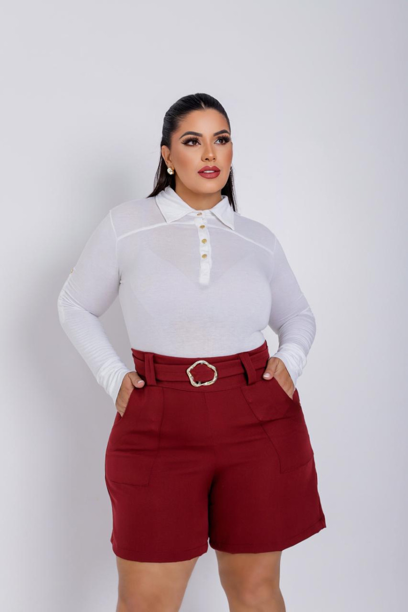 SHORT ALFAIATARIA PLUS SIZE COM ZIPER LATERAL G1/G3 -002-