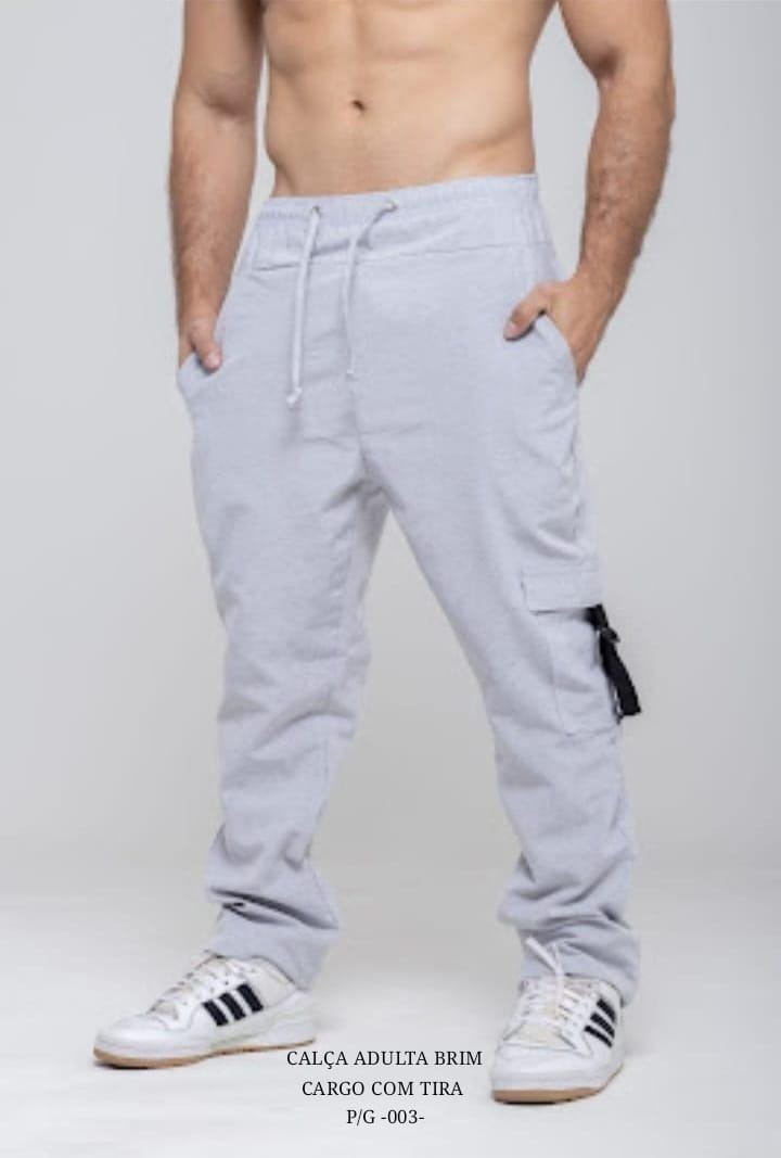 CALÇA ADULTA BRIM CARGO C/ TIRA P/G -003-