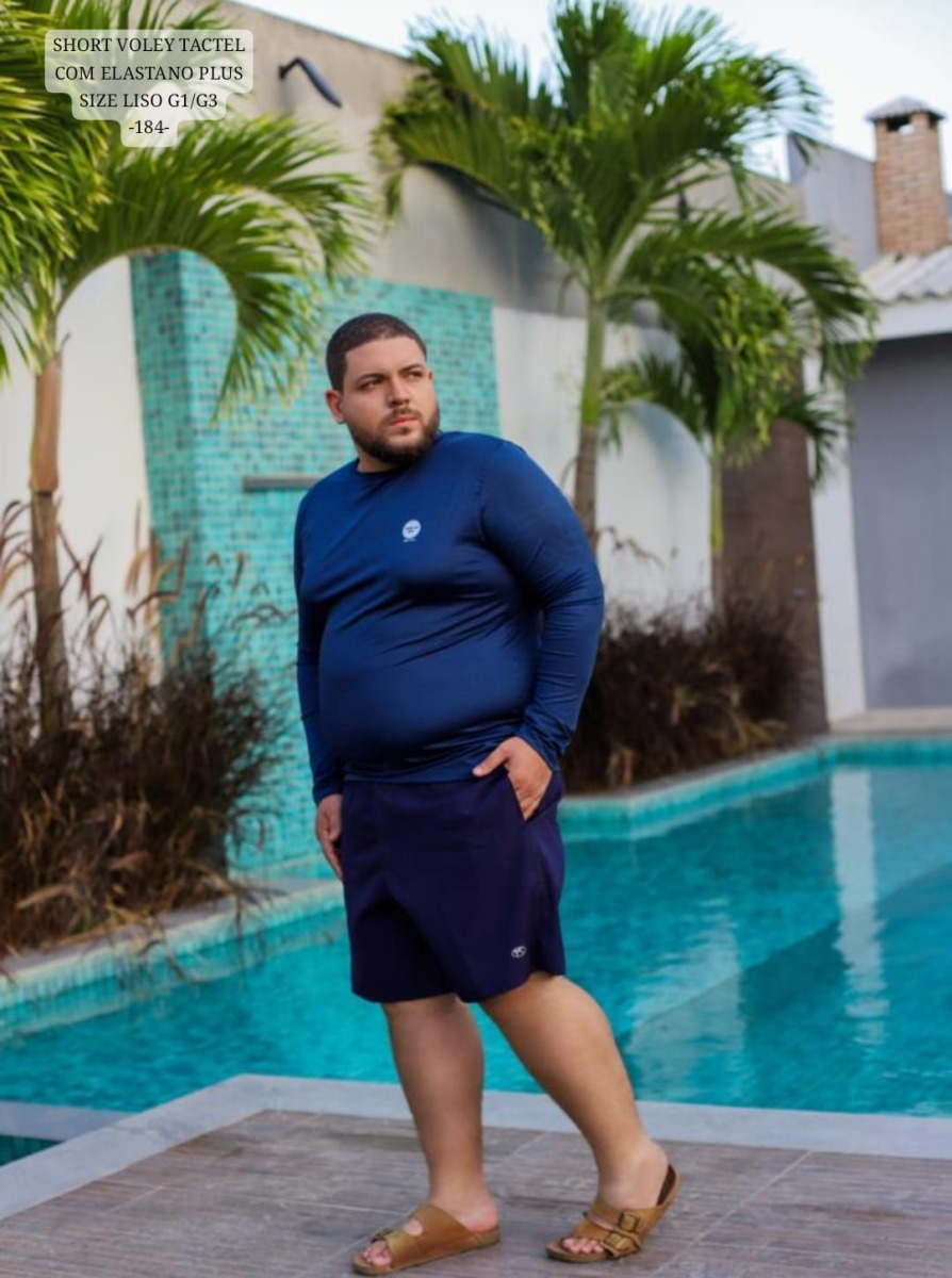 SHORT VOLEY ELASTANO LISO PLUS SIZE G1/G3 -184-