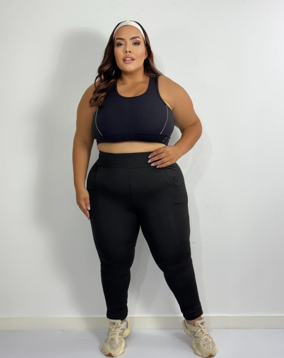 CALÇA PRADA SUPLEX PLUS SIZE COM BOLSO  FRONTALG1/G3