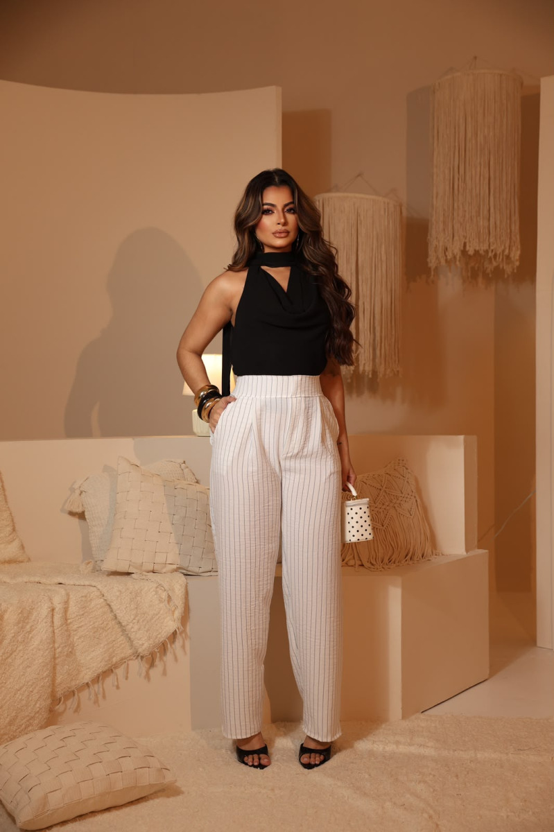 CALÇA PANTALONA RISCO DE GIZ -G- 058