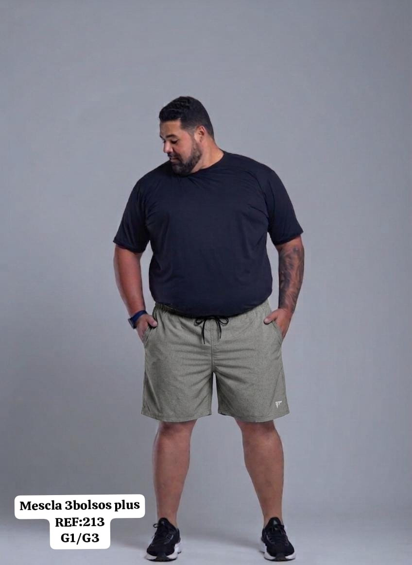 SHORT TACTEL MESCLA PLUS SIZE G1/G3 -213-