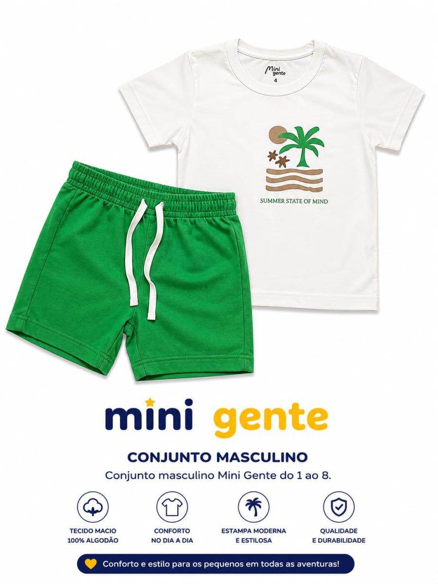 CONJUNTO SHOPPING MINI GENTE MASCULINO 1/8 ANOS