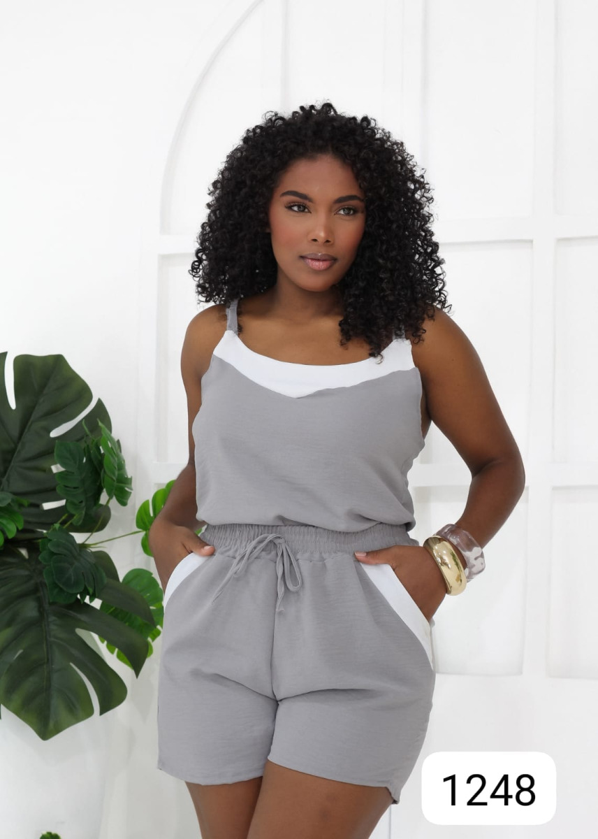 CONJUNTO DUNA BARRADO COM BOLSO -G- 1248-