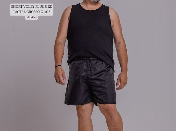 SHORT VOLEY PLUS SIZE 3 BOLSO TACTEL GROSSO G1/G3 -104V-