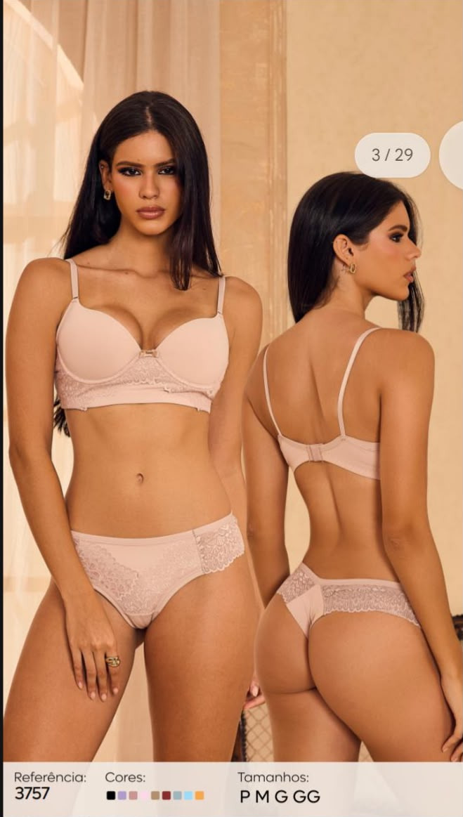 CONJUNTO LINGERI POLIAMIDA RENDADO P/GG-2407