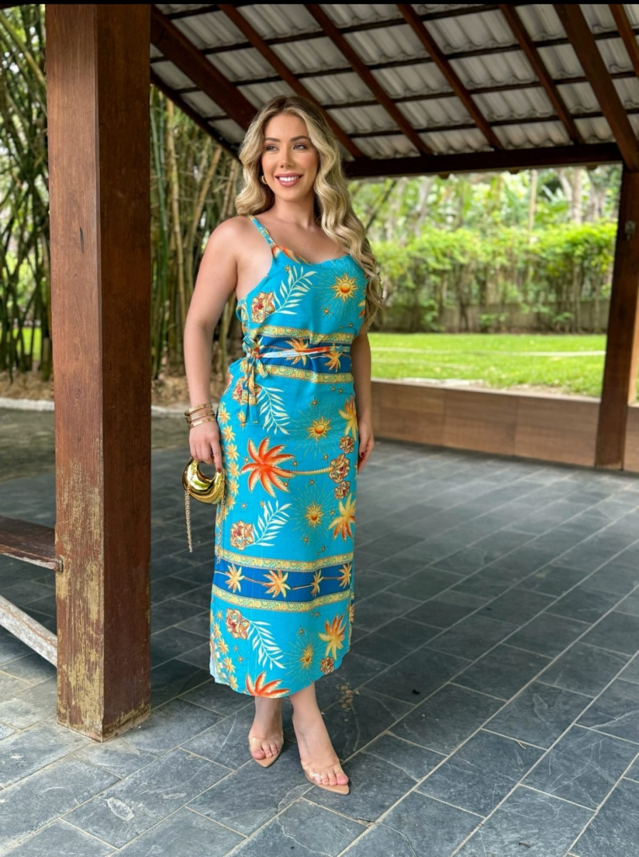 VESTIDO LONGO VISCOLINHO AMARRAÇÃO ESTAMPADO -20-
