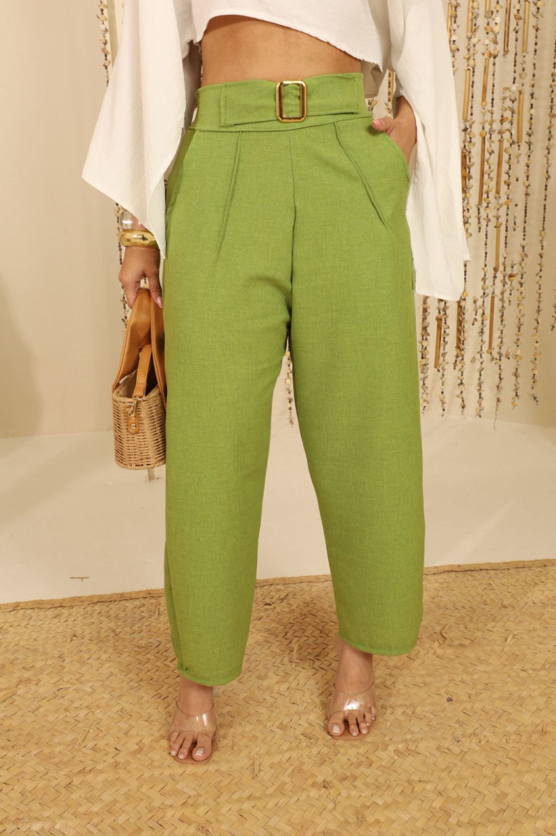 CALÇA PANTALONA LINHO FIVELA -G- 064-