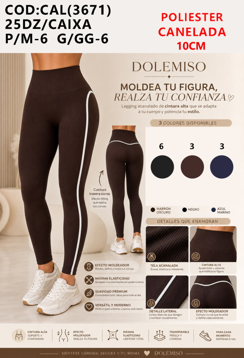 CALÇA FITNES CANELADA IMPORTADA P/GG-0371-