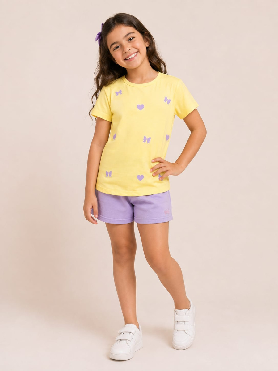 CONJUNTO JUVENIL  ALGODÃO MANUZINHA+SHORT MOLETIM  4/6/8