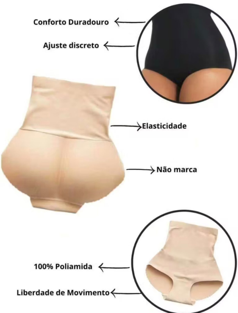 BUNDEX CALCINHA SHORT COM ENCHIMENTO IMPORTADO P/GG-17CM-BB-08-