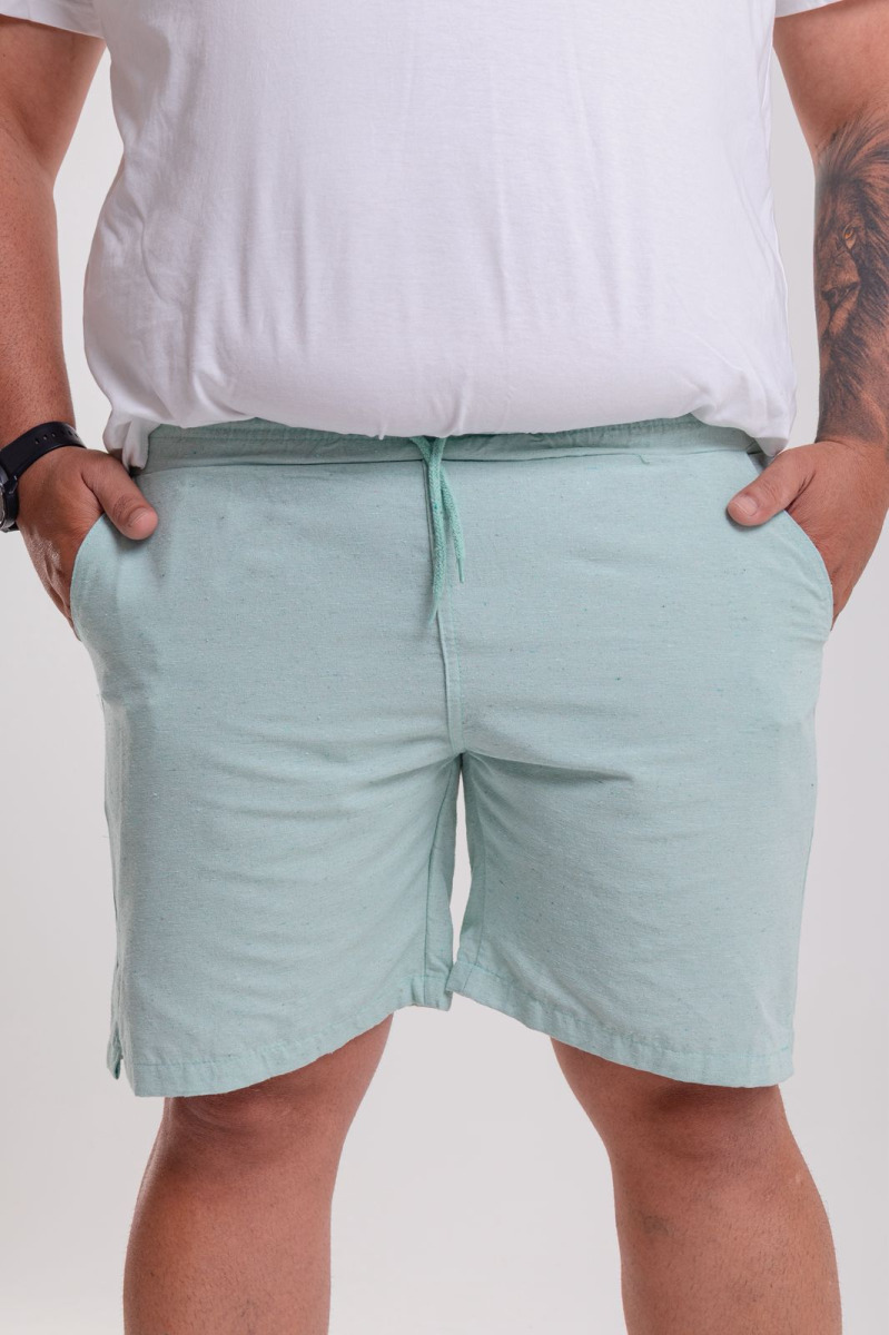 SHORT LOBO PLUS SIZE LISO COM ABERTURA G1/G3 -K-02-