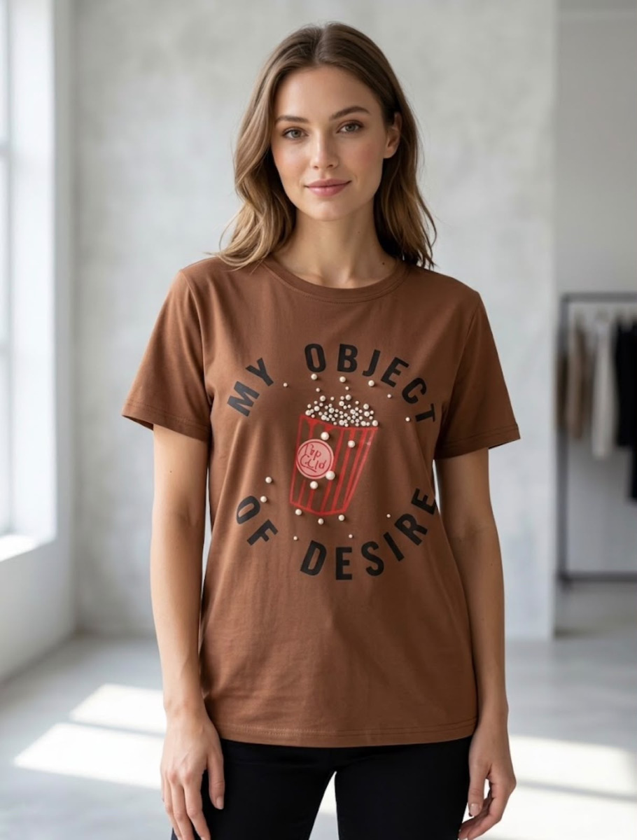 T-SHIRT IMPORTADA  SUEDE APLIQUE  P/GG -099-