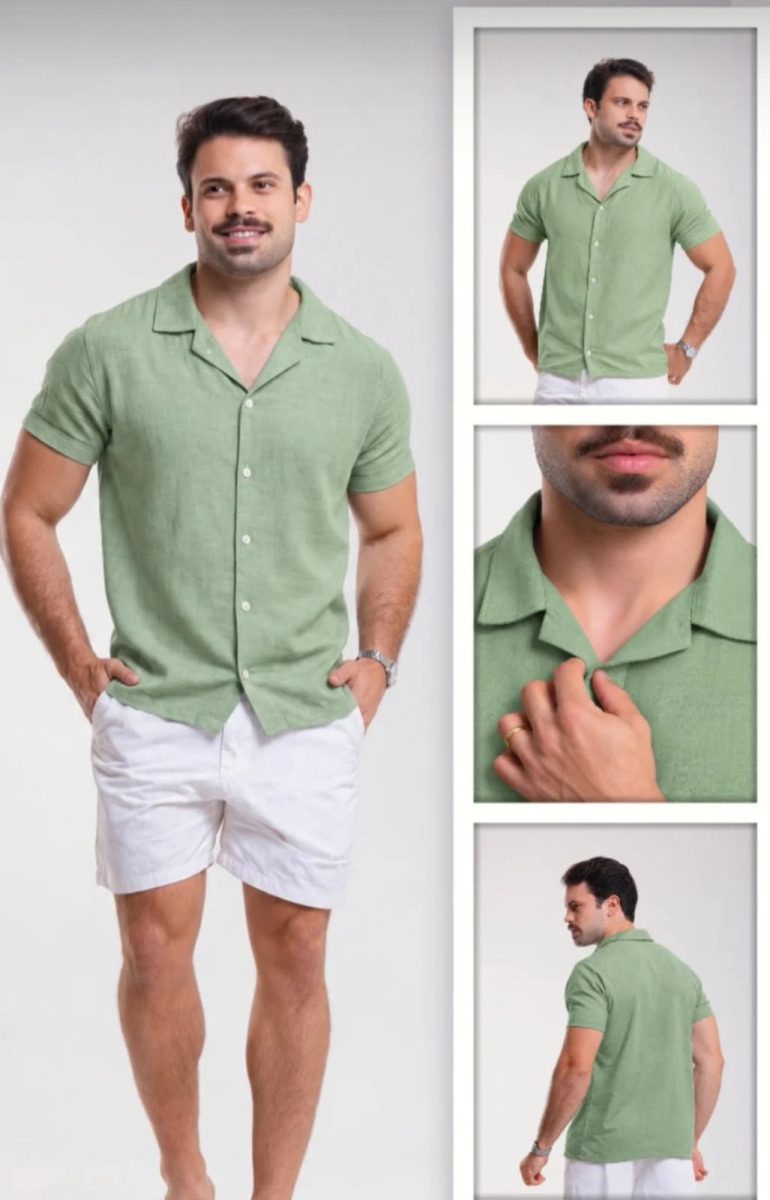 CAMISA DE BOTÃO VISCOMIDA LISA P/G